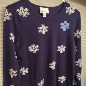 Navy Sweater with snow flakes